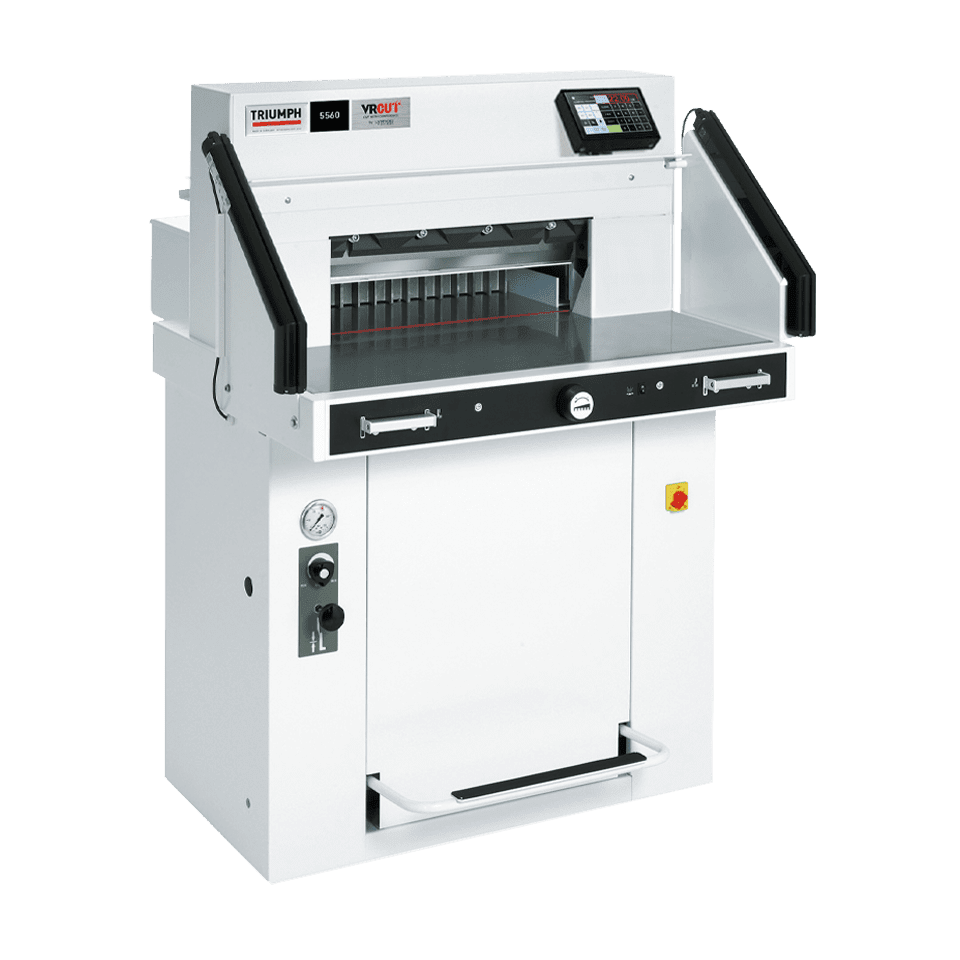 Paper cutter machine with stainless steel work surface